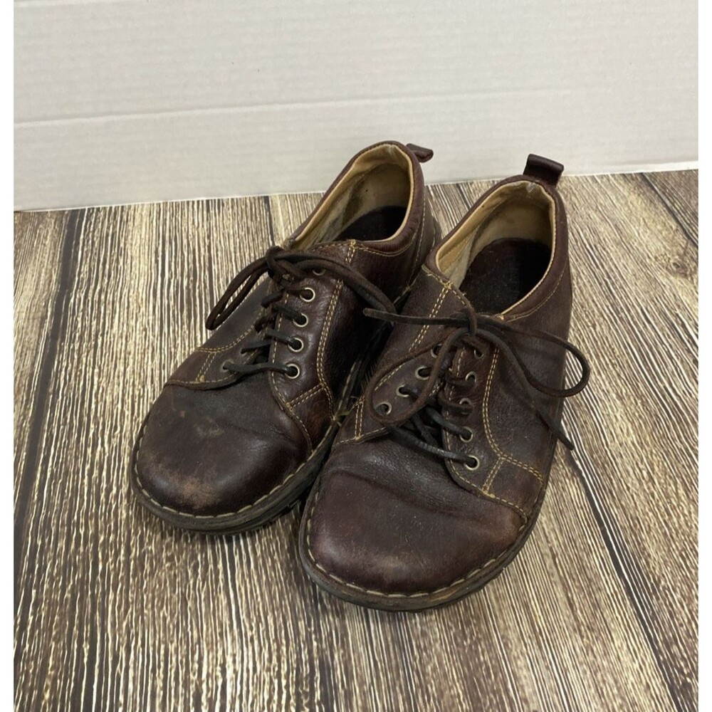 Born Womens Brown Leather Lace Up Casual Shoes Sz 9.5 Comfort